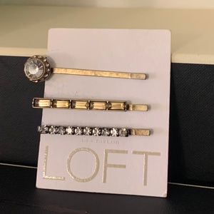 Ann Taylor Loft hair clips- brass